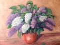 Jarro de ceramica con Lilas violetas de F. Antoine